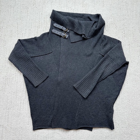 Brochu Walker | Wrap Cardigan Wool Cashmere Blend | Dark Gray | M - Picture 10 of 10